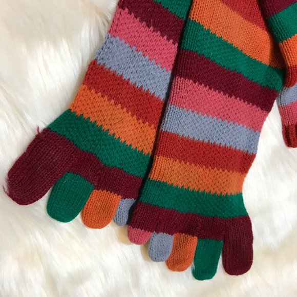 GUC Fun Vintage 70s Rainbow Toe Socks Woman's Knit Hippy Retro Wear Multi-Color - Picture 3 of 14